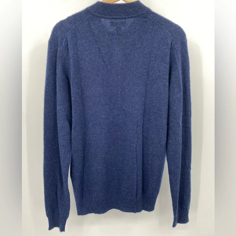 NWT Tasso Elba Men's 100% Cashmere Henley Sweater Navy Size S